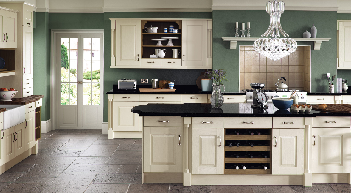 Brecon Panelled Shaker Kitchen Alabaster