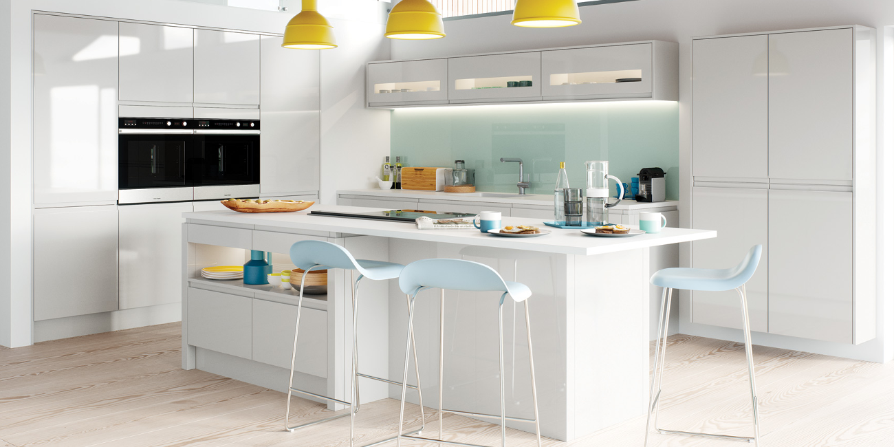 New York Handleless Kitchen Pale Grey