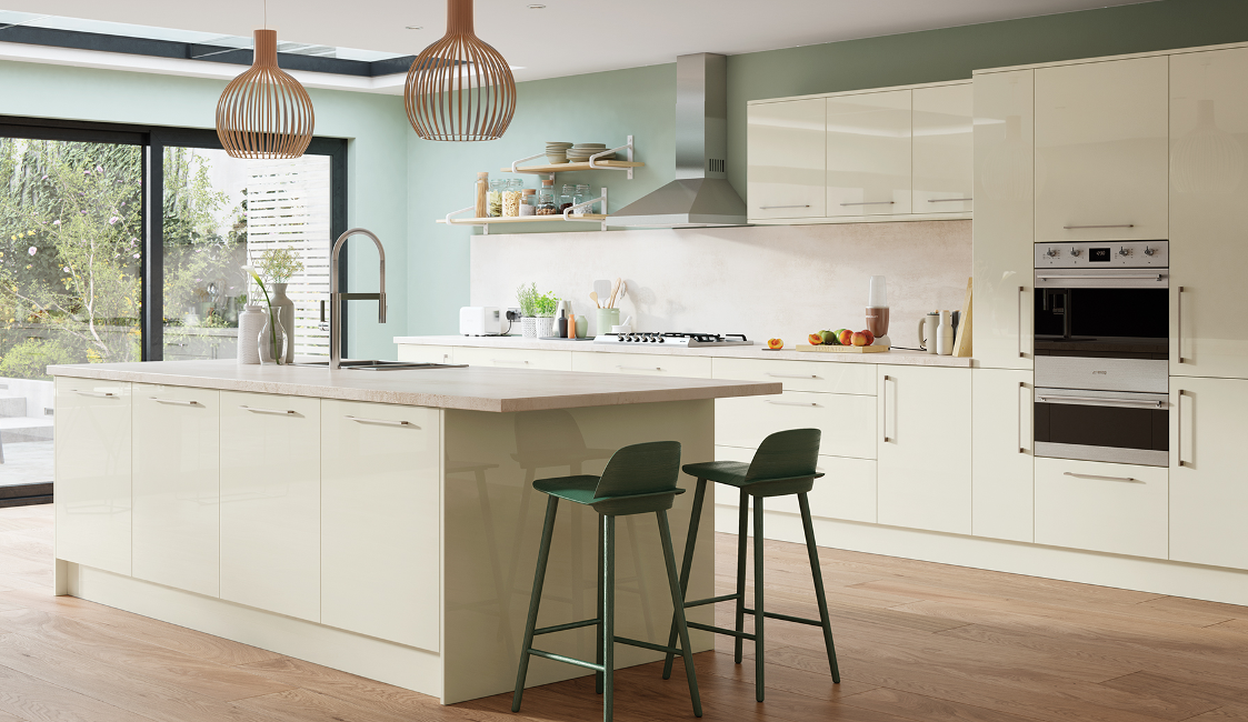 Paris Gloss Flat Door Kitchen Porcelain