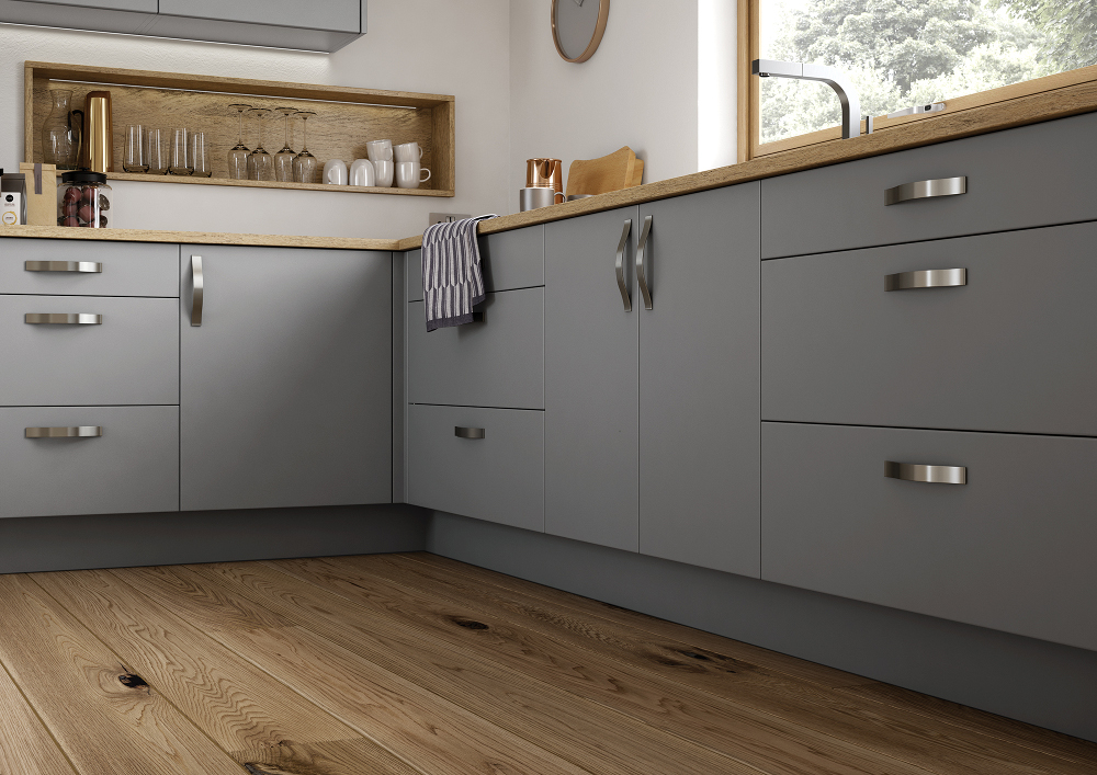 rome matt flat kitchen dusty grey